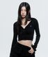 (DUC) V-Neck Crop Cardigan Black