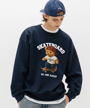 스케이트보드베어 오버핏 맨투맨 4 Color [ULZM_0026]