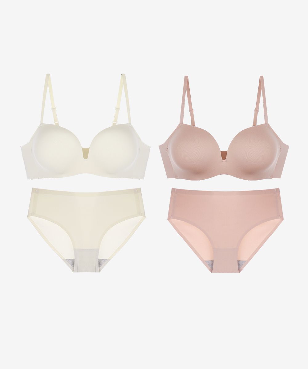 MUSINSA公式 | CRASSIANG [2PACK] 3cmミルクブラ+パンティセット