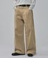 사이드 턱 워시드 코튼 치노 팬츠 [BEIGE]