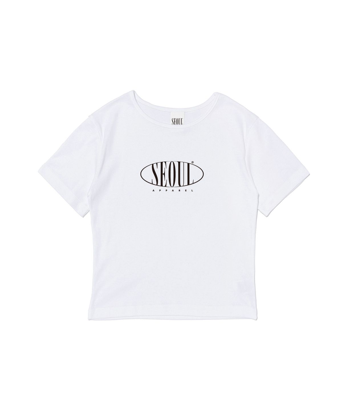 서울어패럴(SEOUL APPAREL) 서클 로고 크롭 반팔 티셔츠 (화이트)