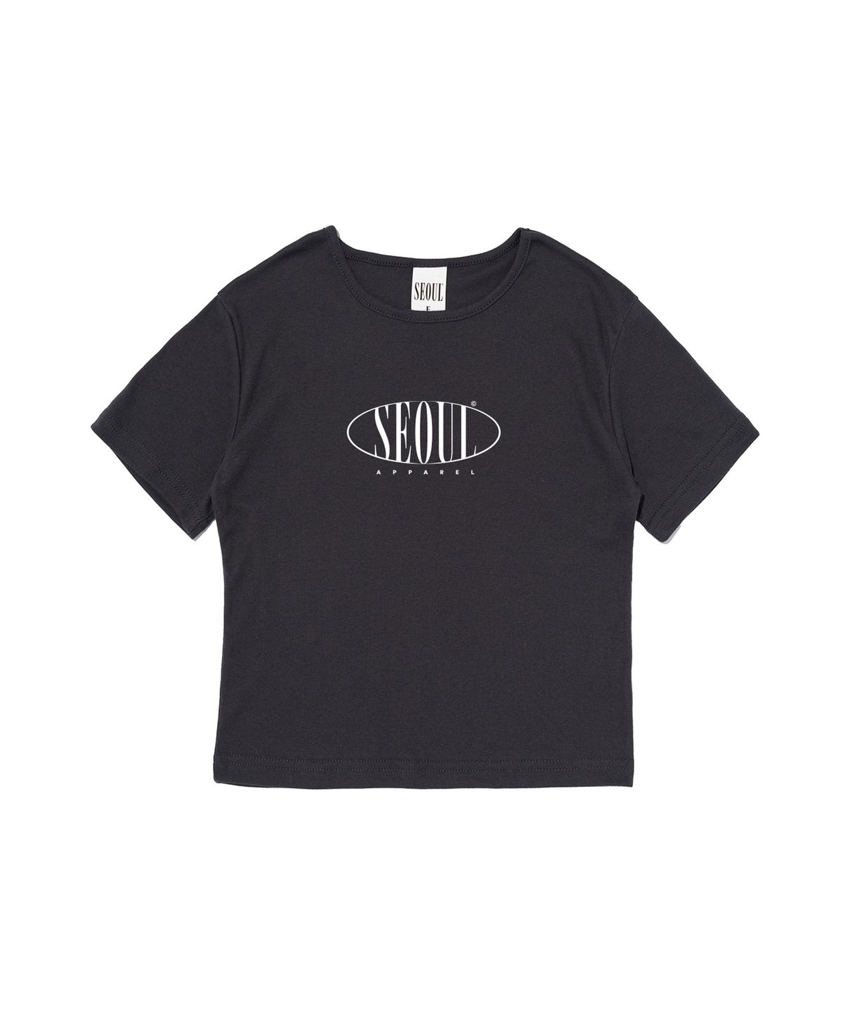 서울어패럴(SEOUL APPAREL) 서클 로고 크롭 반팔 티셔츠 (네이비)