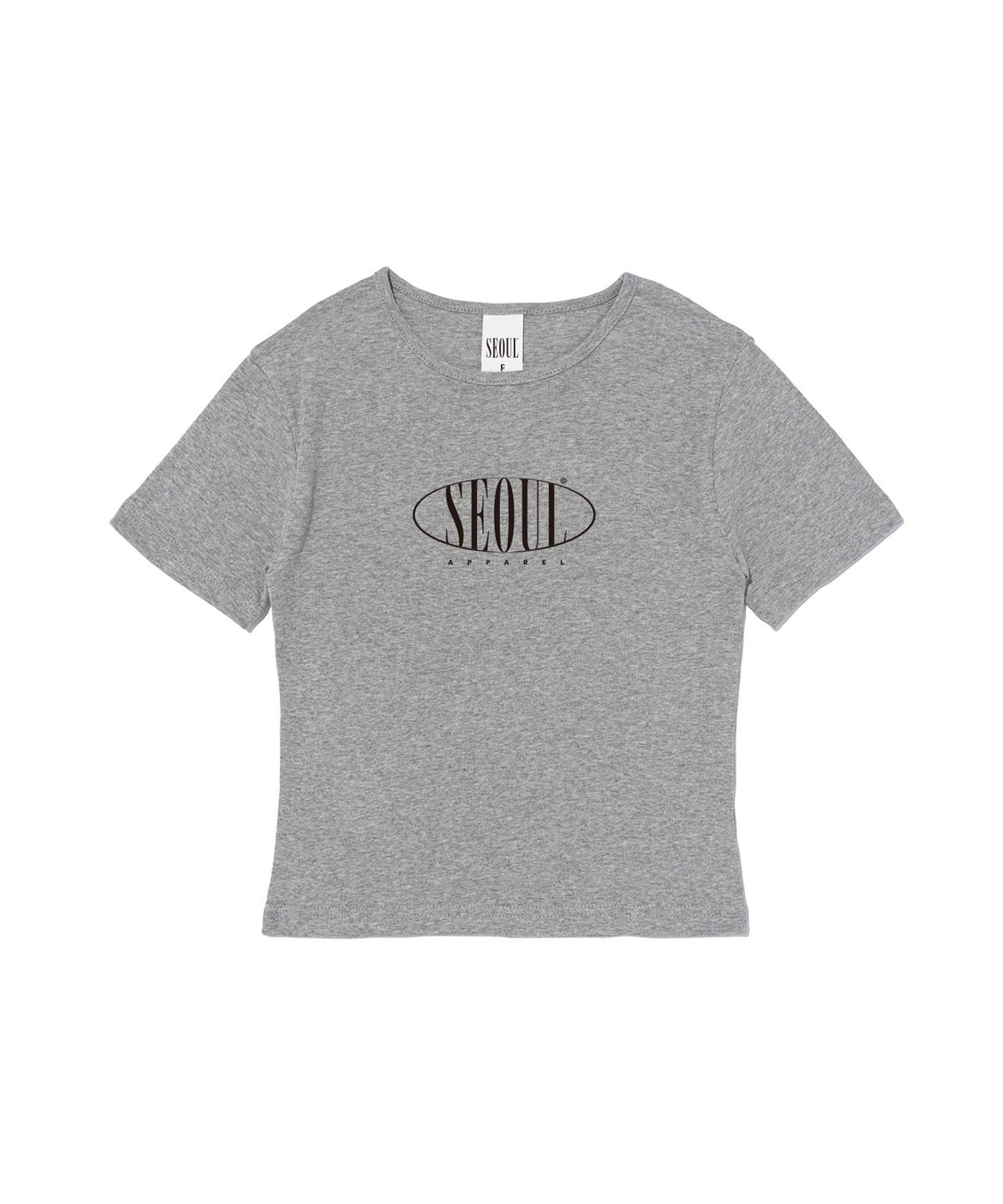 서울어패럴(SEOUL APPAREL) 서클 로고 크롭 반팔 티셔츠 (그레이)