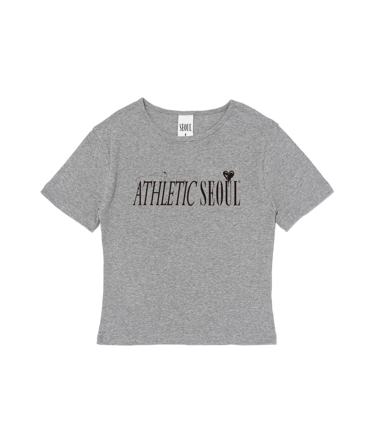 서울어패럴(SEOUL APPAREL) 에스레틱 레터링 크롭 반팔 티셔츠 (그레이)