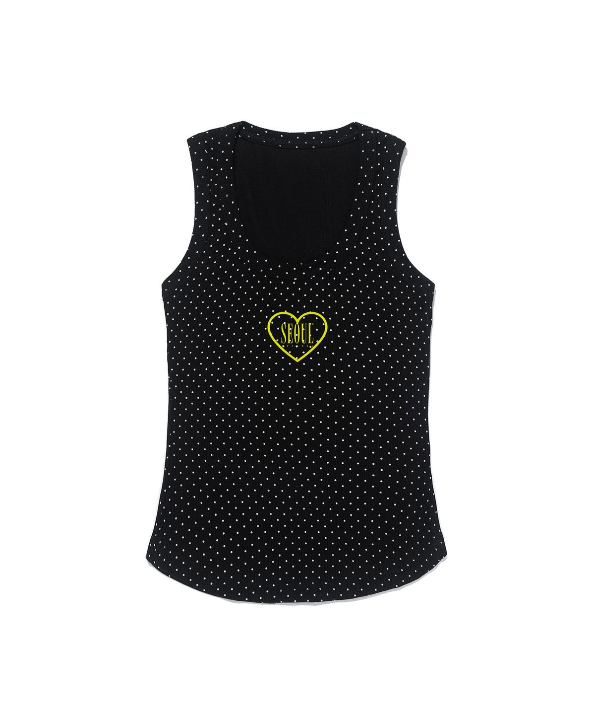 서울어패럴(SEOUL APPAREL) 하트 로고 도트 슬리브리스 (블랙)