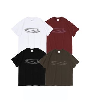 (빅사이즈) 빈티지 서클 로고 반팔 티셔츠 (4컬러)