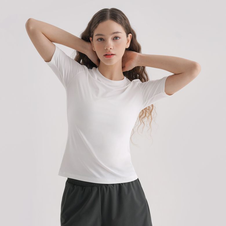 SWT25050-02 리얼프레쉬 5부 소매 티셔츠 화이트