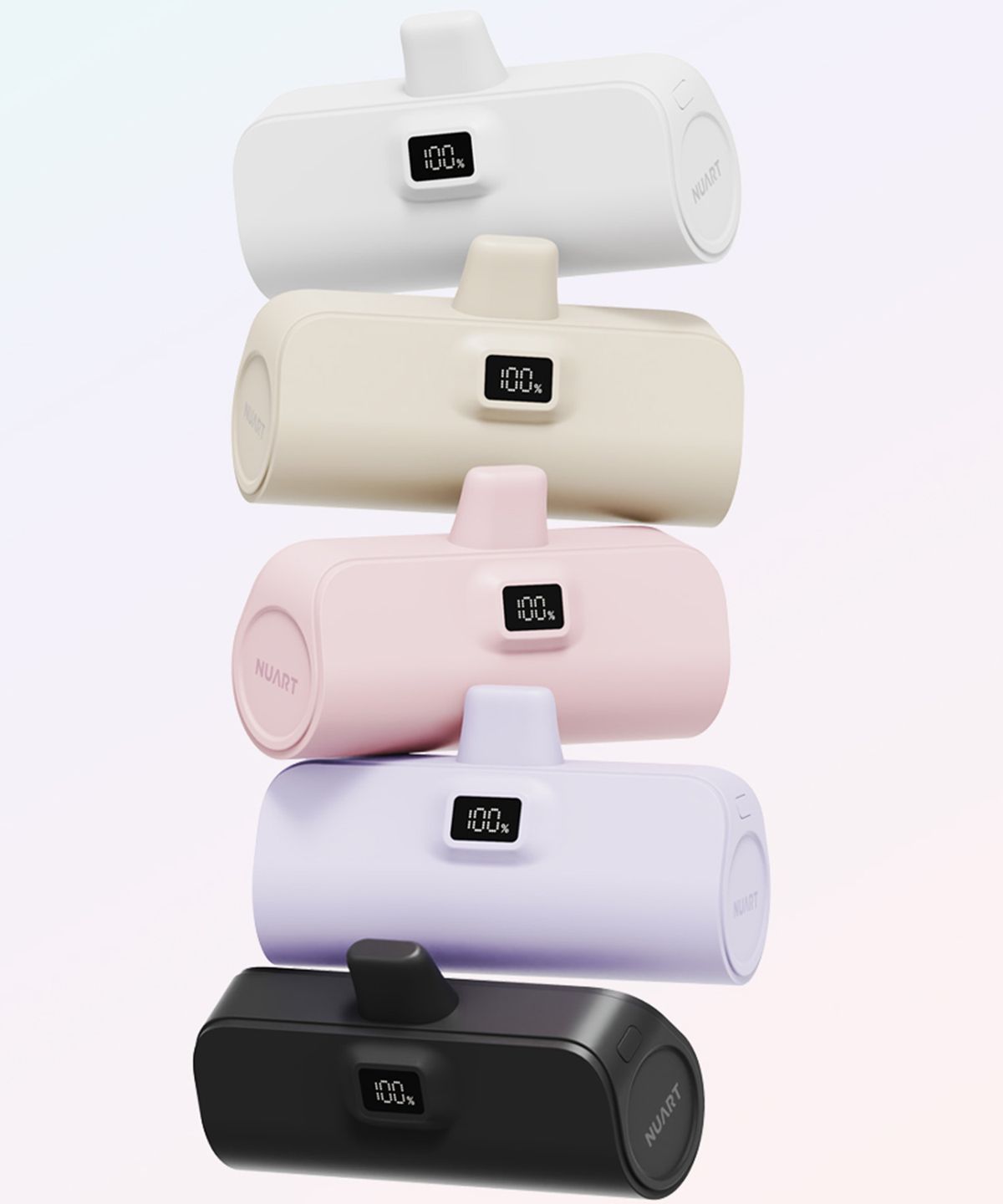 누아트(NUART) [5CORLOR] LED 잔량표시 도킹형 미니 보조배터리 C타입 8핀 5000mah 5컬러 스티커 증정