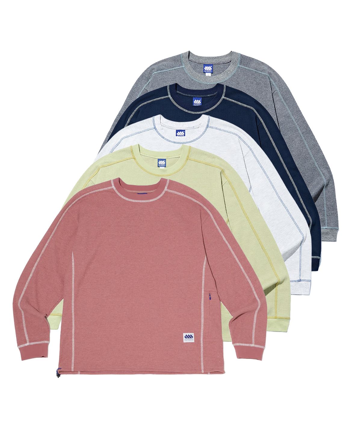 매든(MADDEN) [5COLORS] 라인드 와플 롱슬리브