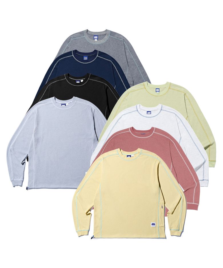 [8COLORS] 라인드 와플 롱슬리브