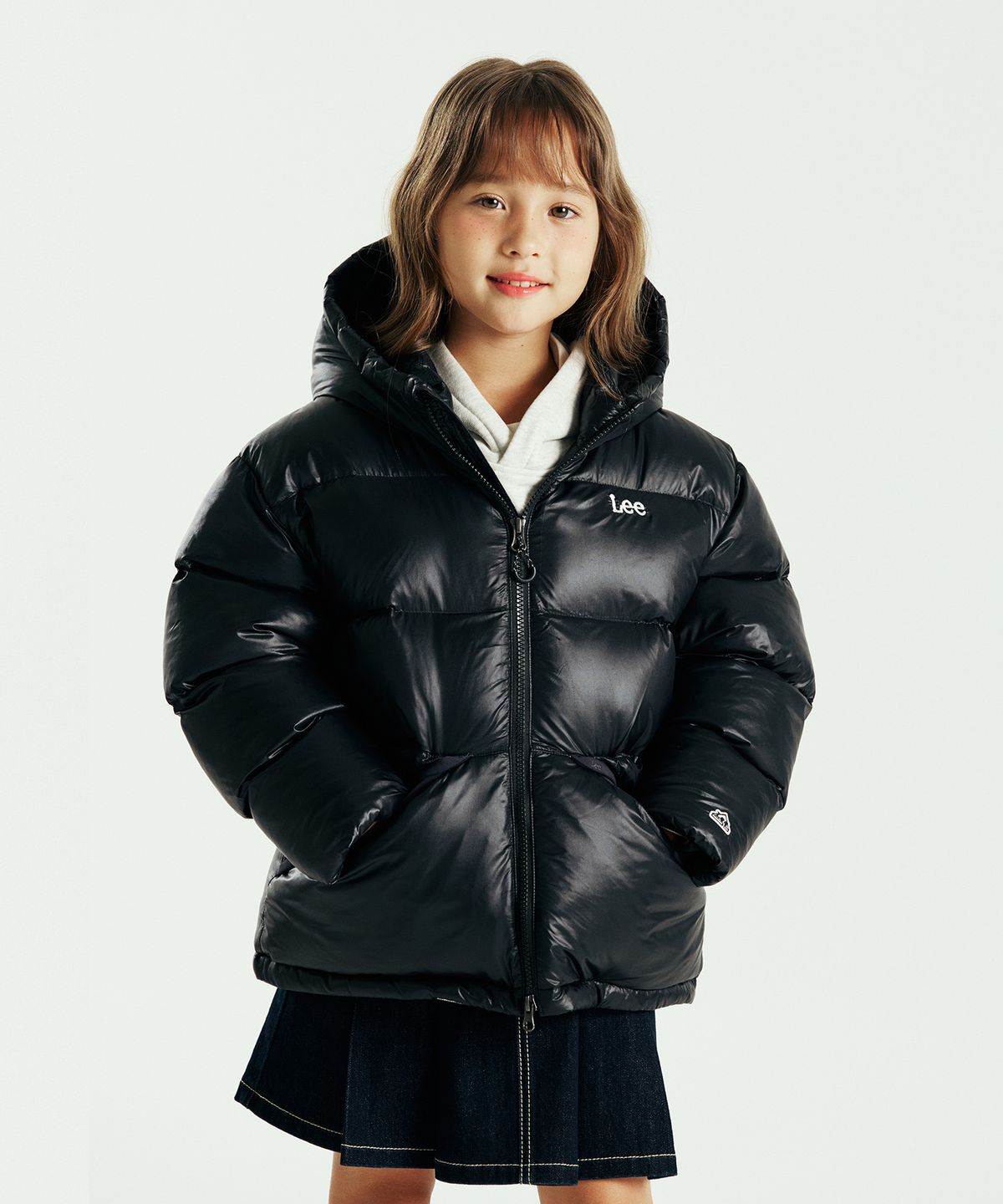 리 키즈(LEE KIDS) 후드 헤비다운 숏푸퍼 제트블랙 LK2504DP10JB