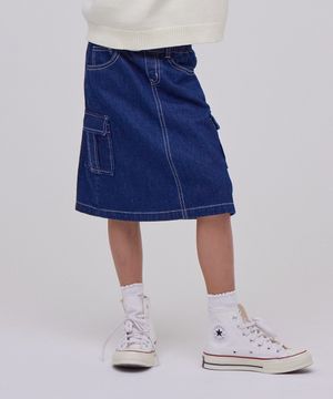 데님 미디 페인터 스커트 인디고 LK2504SR70IN
