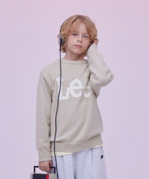 스탠다드핏 빅로고 니트 풀오버 베이지 LK2504KT01BE