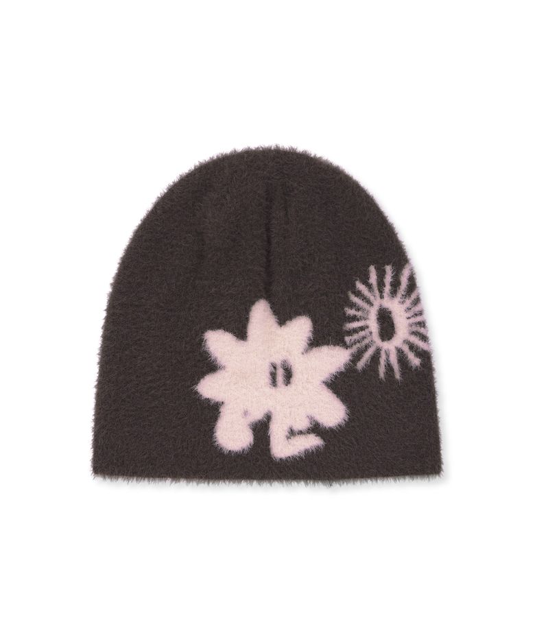 Cali Shaggy Beanie Brown/Pink