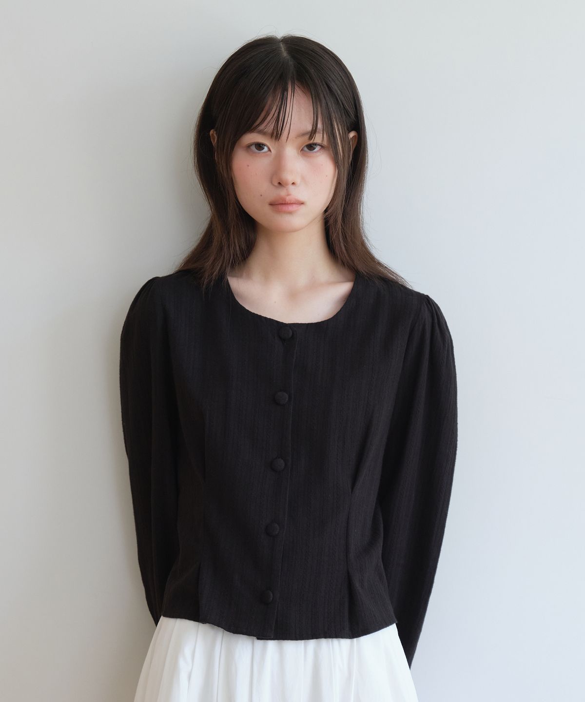 엽페(YUPPE) TUCKLINE SOFT SHIRT_BLACK