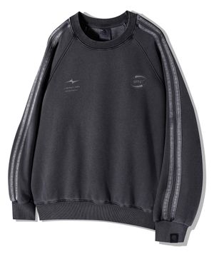 심볼 로고 래글런 트랙 맨투맨 GMT-155_피그먼트 블랙