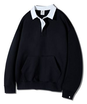 베이직 럭비 카라 맨투맨 GMT-162_블랙