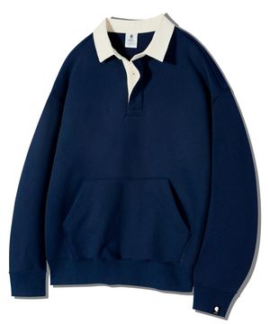 베이직 럭비 카라 맨투맨 GMT-162_네이비