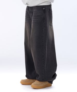 커브드 벌룬 다트 데님팬츠 GLP-648_더스트블랙