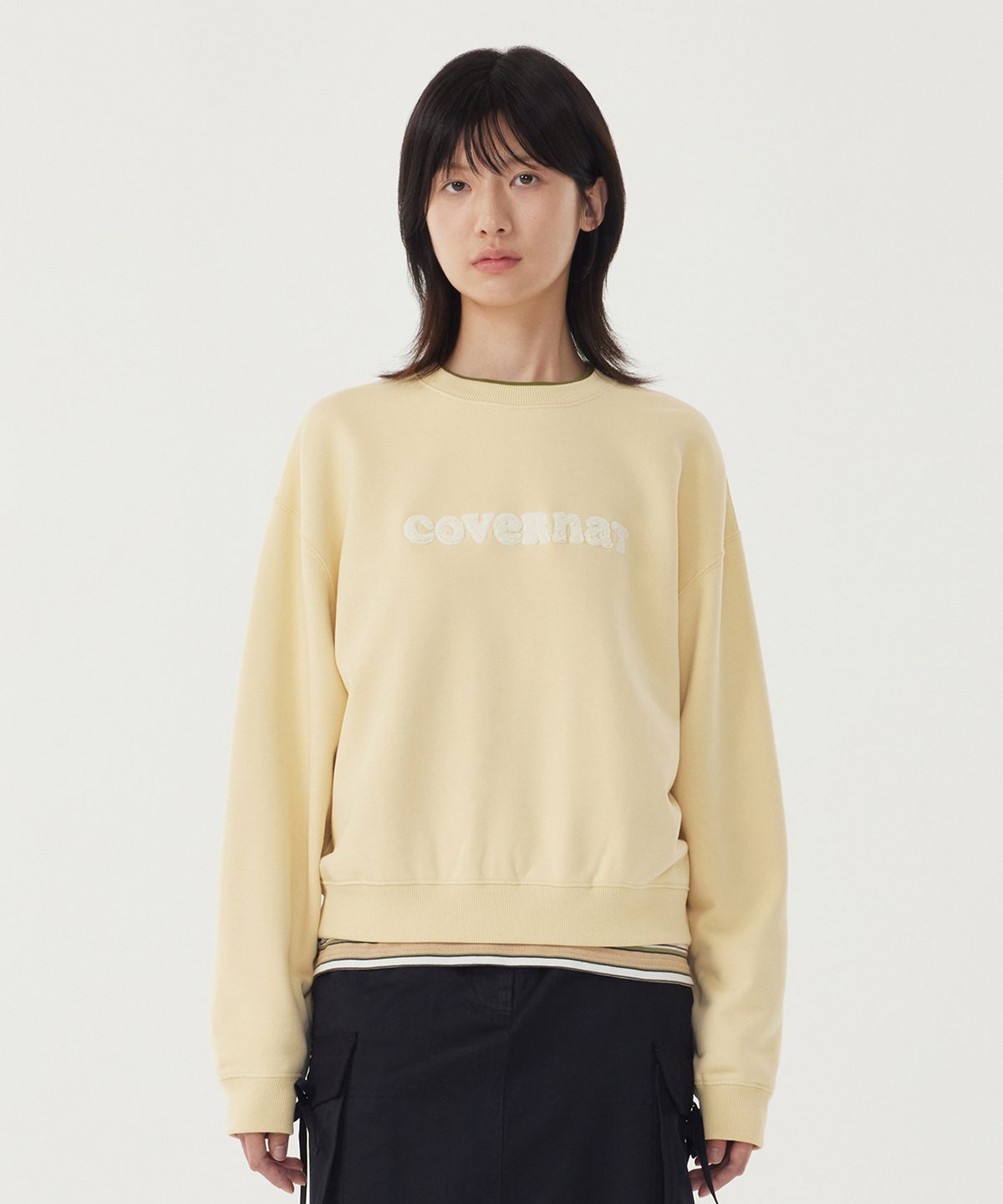 커버낫 우먼(COVERNAT WOMAN) 우먼 쿠퍼로고 맨투맨 Butter