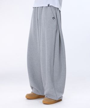 커브드 사이드 핀턱 벌룬 스웨트팬츠 GLP-650_그레이