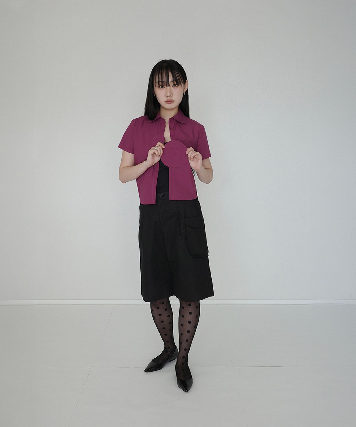 이서이(ESEOE) O drop shirts Deep magenta