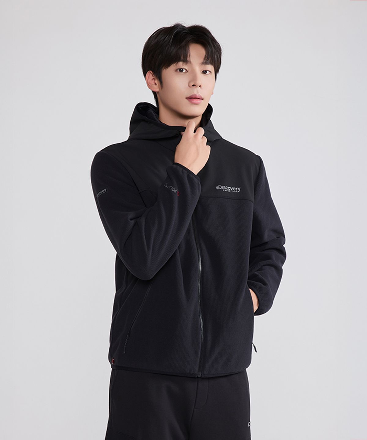 디스커버리 익스페디션(DISCOVERY EXPEDITION) 남성 폴라텍 그리드 플리스 자켓 (BLACK)