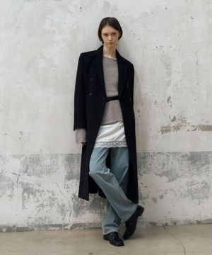 마레 캐시미어 테일러드 코트 블랙