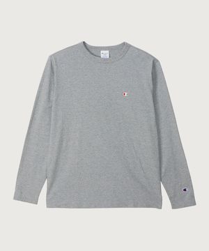 C로고 레귤러핏 저지 롱슬리브 티셔츠 Oxforxd Grey