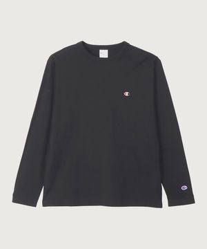 C로고 레귤러핏 저지 롱슬리브 티셔츠 Black