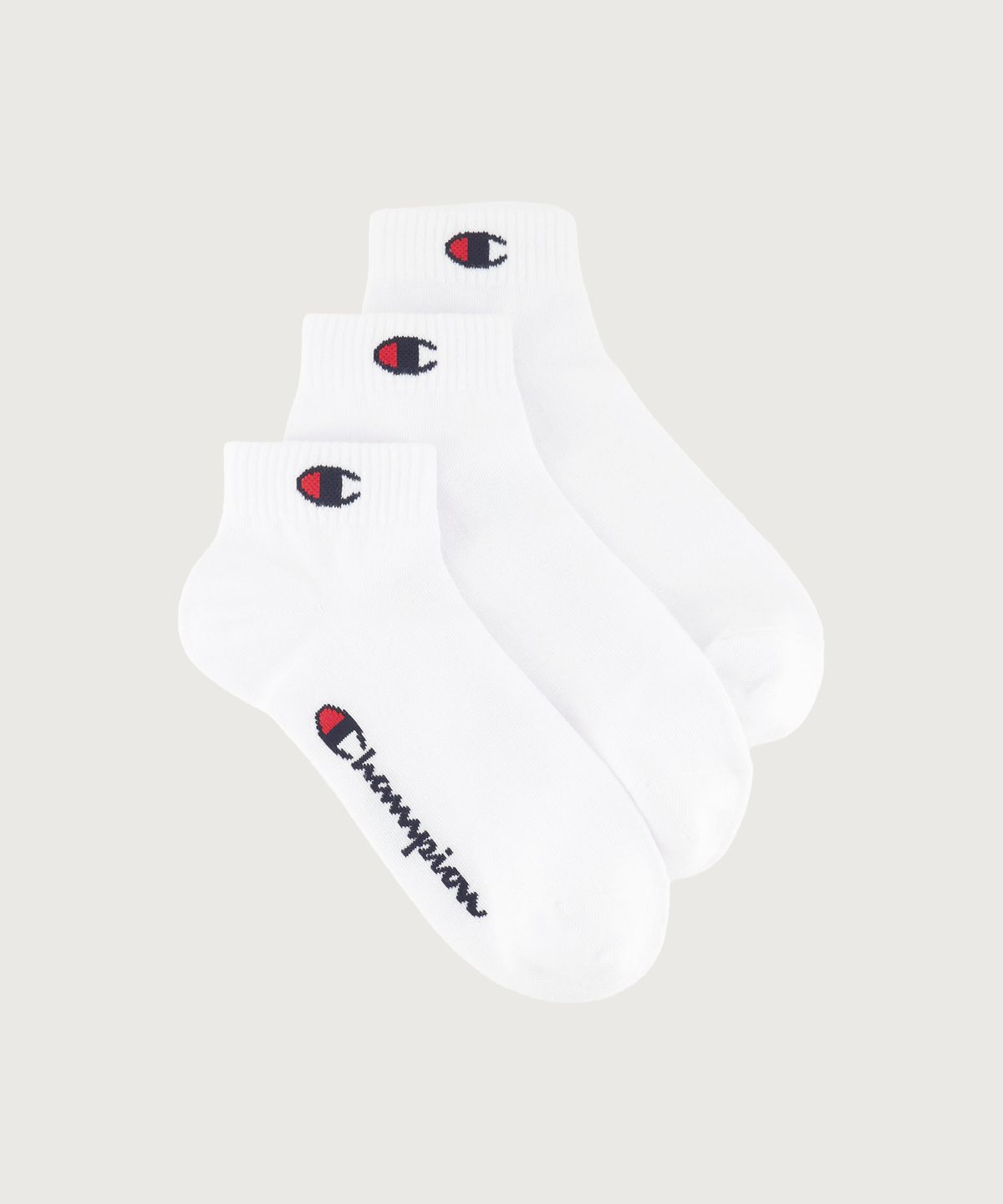 챔피온(CHAMPION) C로고 쿼터랭스 삭스 3PACK White