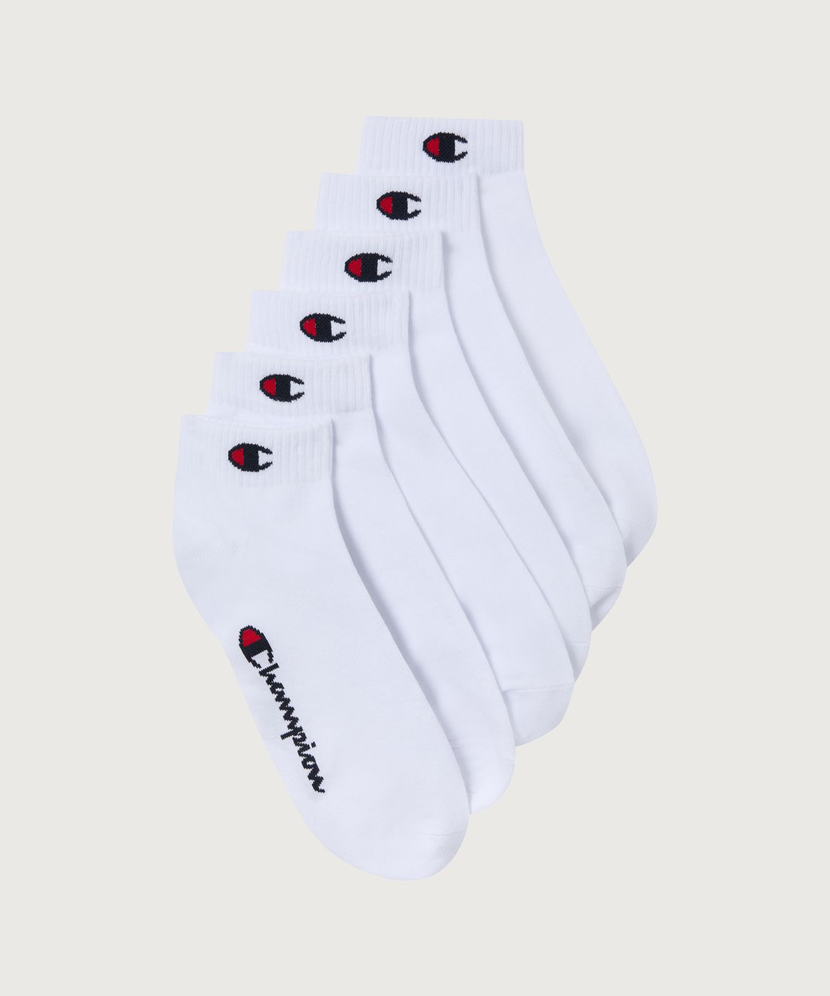 챔피온(CHAMPION) C로고 쿼터랭스 삭스 6PACK White