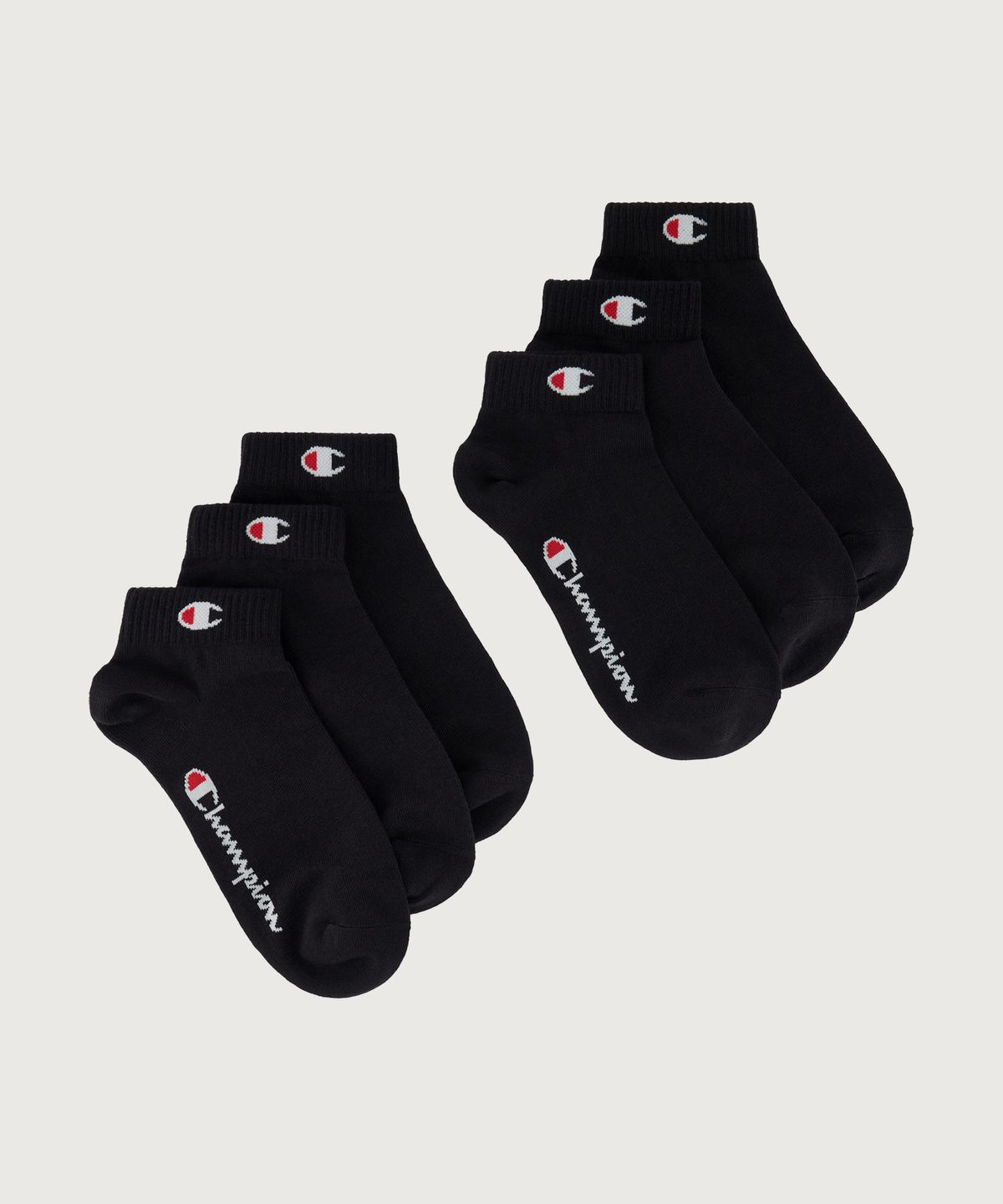 챔피온(CHAMPION) C로고 쿼터랭스 삭스 6PACK Black