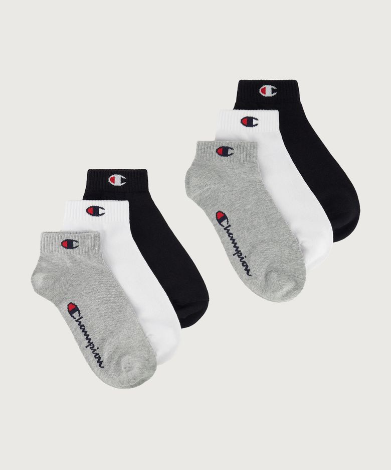 C로고 쿼터랭스 삭스 6PACK Grey White Black