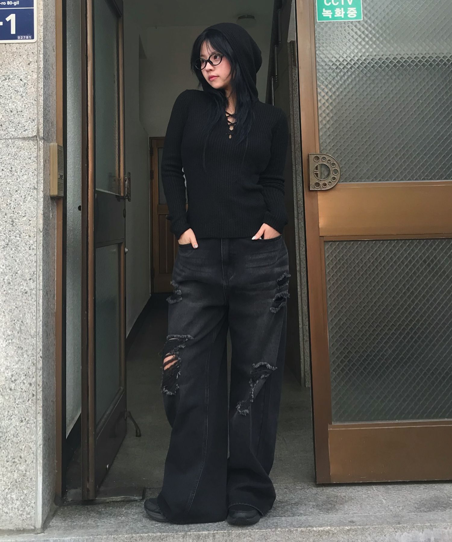 【即購入可◎】unsually damage wide denim 即購入可◎】unsually damage wide denim Damage Wide Denim