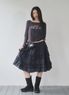 CHECK KANGKANG MIDI SKIRT / NAVY
