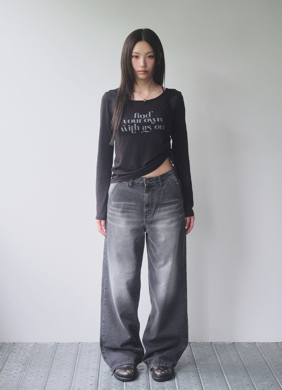애즈온(ASON) DUSK DENIM PANTS / BLACK