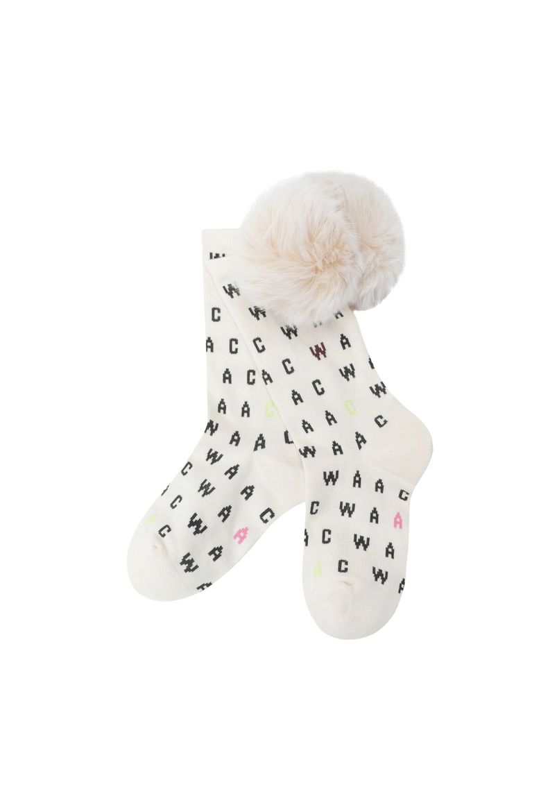 Women pattern PomPom Socks WGLCX25616IVX