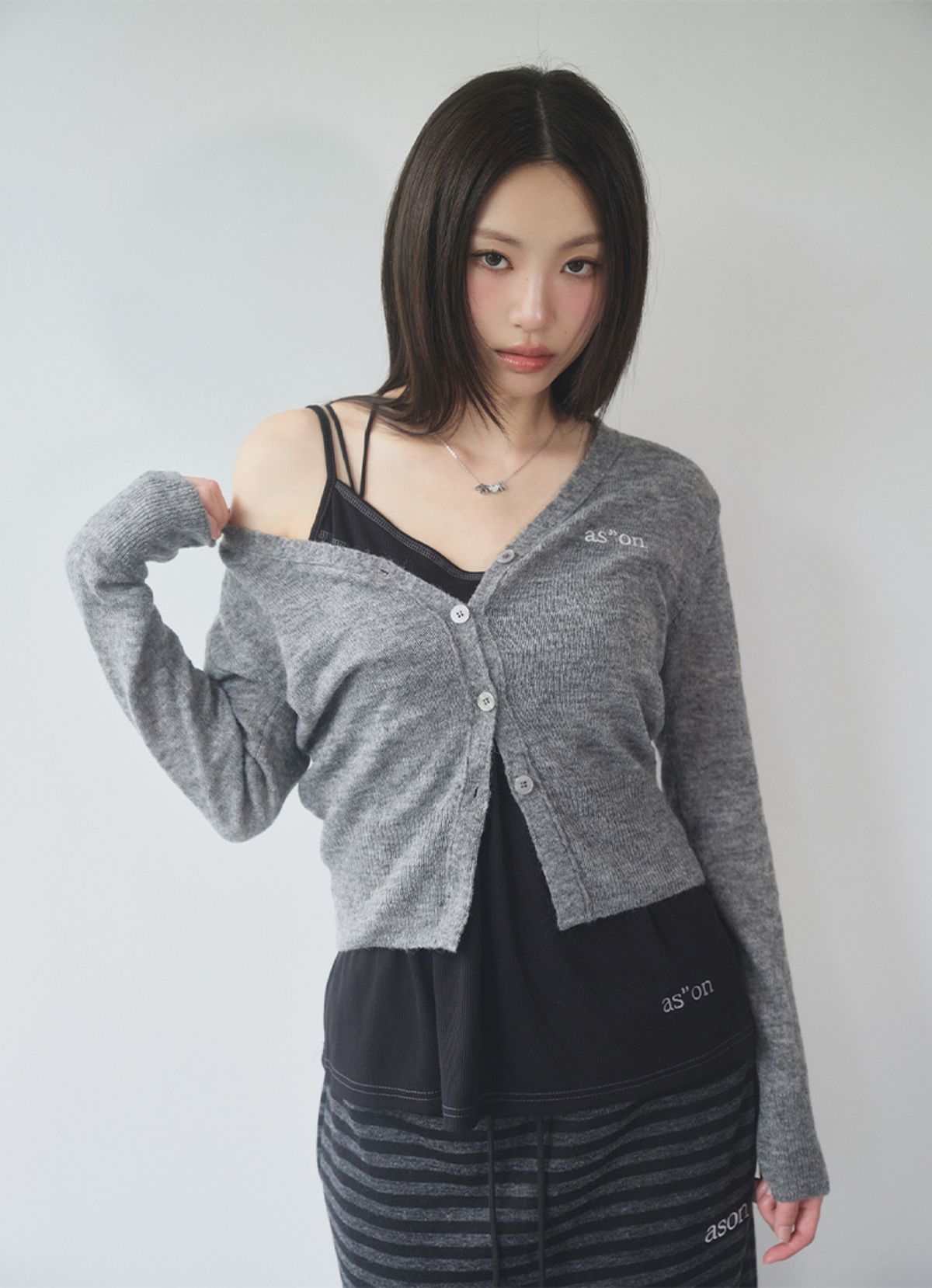 애즈온(ASON) BERLIN CARDIGAN / GRAY