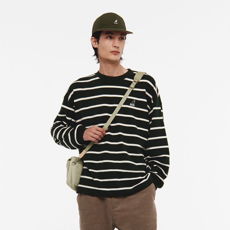 자가드 긴팔 티셔츠 3540 포레스트