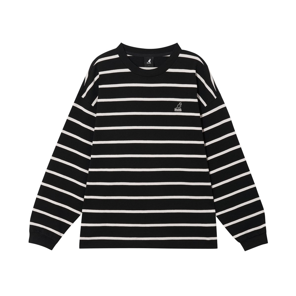 캉골(KANGOL) 자가드 긴팔 티셔츠 3540 블랙