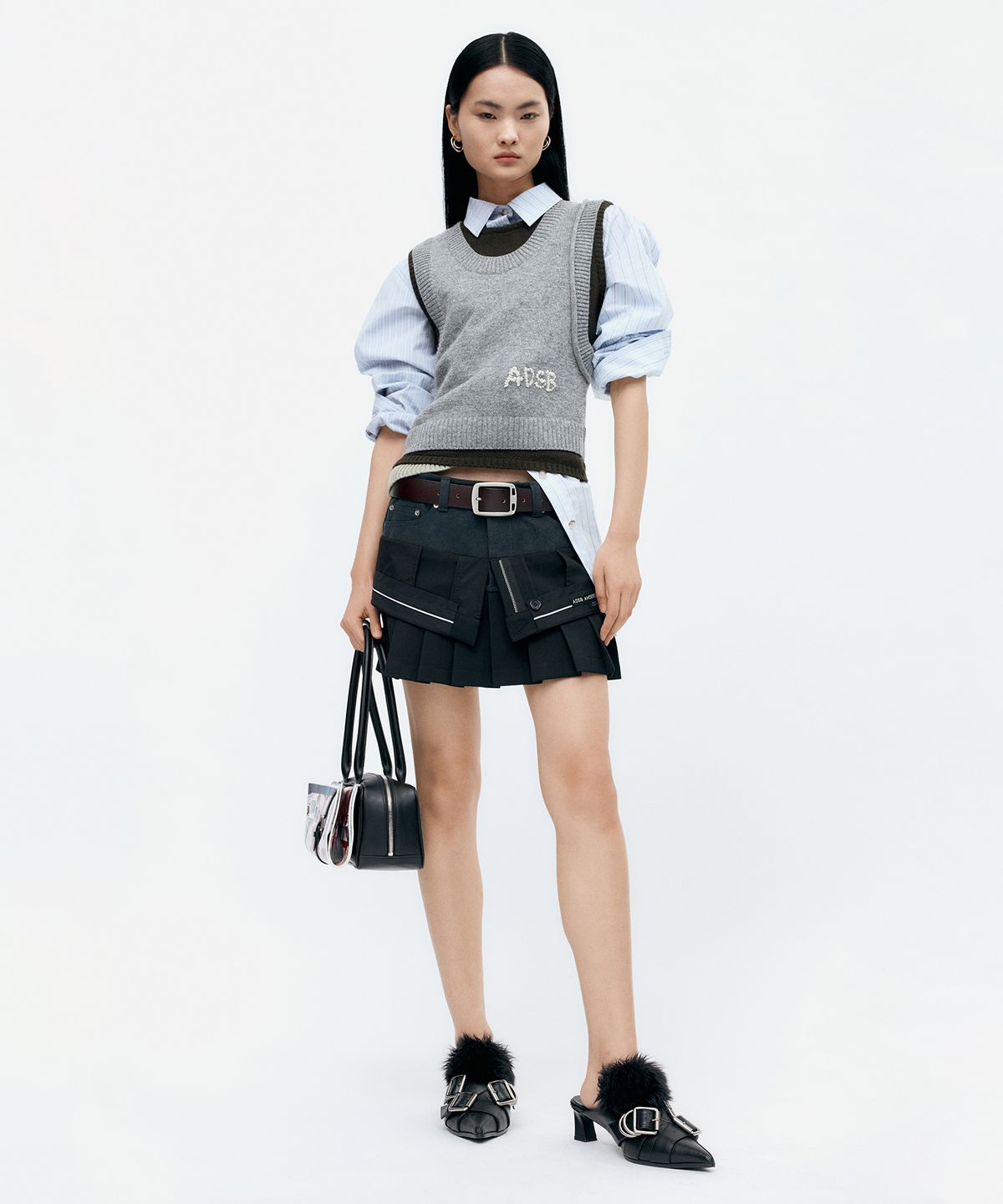앤더슨벨(ADSB ANDERSSON BELL) TRES LAYERED SLEEVELESS TOP atb1394w(GREY)