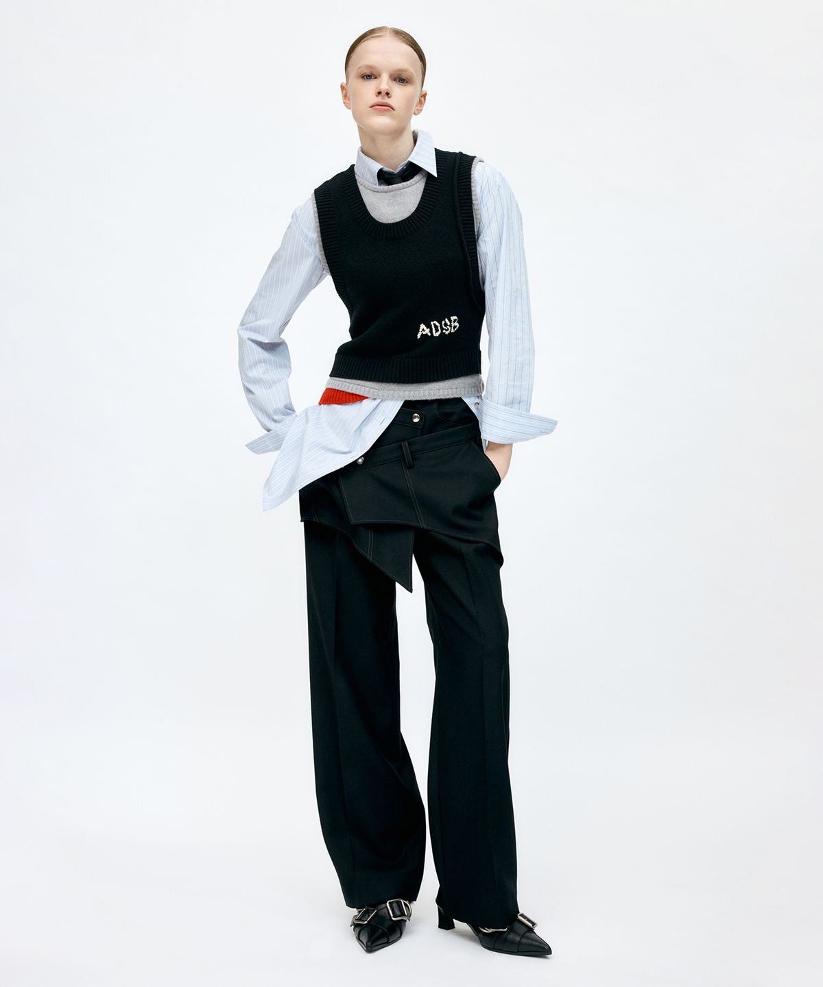 앤더슨벨(ADSB ANDERSSON BELL) TRES LAYERED SLEEVELESS TOP atb1394w(BLACK)