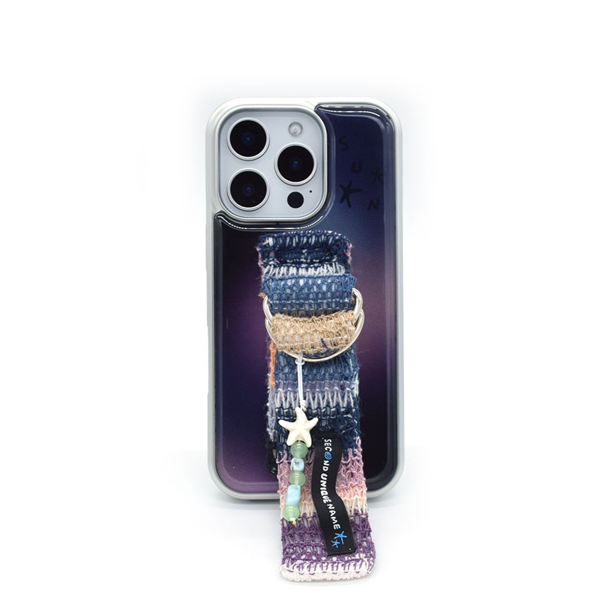세컨드유니크네임(SECOND UNIQUE NAME) SUN CASE KNIT BELT MIDNIGHT (EPOXY SILVER)