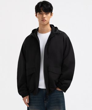 2way 후드 윈드브레이커 자켓 점퍼 블랙