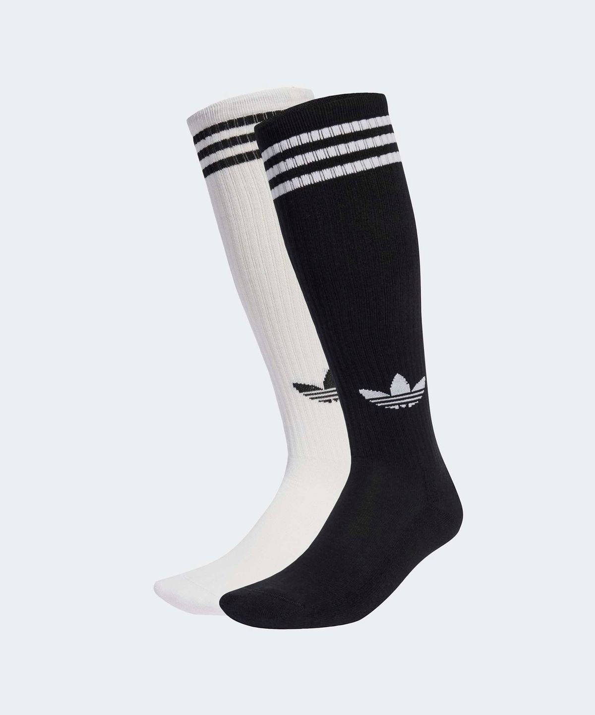 아디다스(ADIDAS) 3-스트라이프 니 삭스 2P - 화이트:블랙 / JV7413