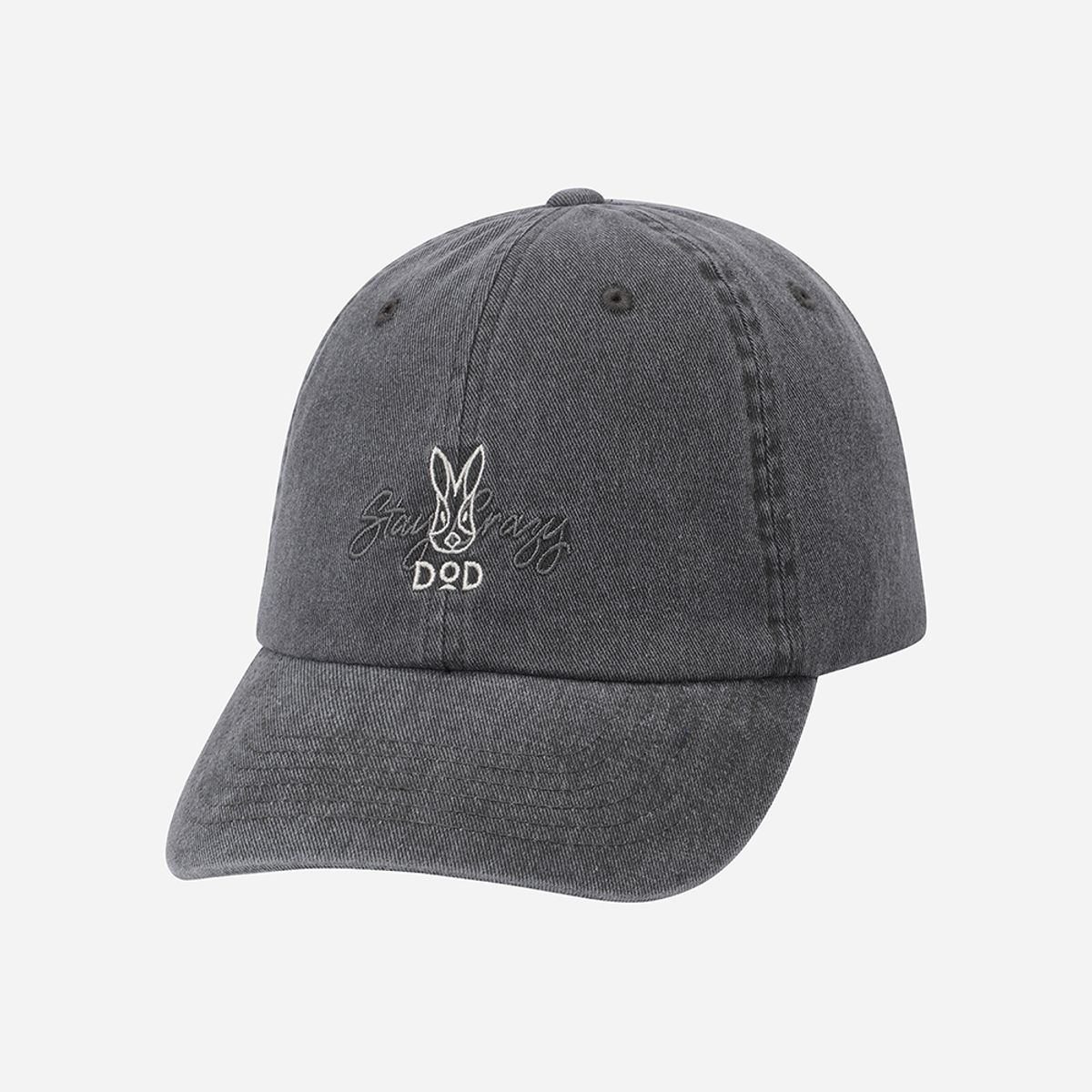 디오디(DOD) 피그먼트 더블 로고 볼캡(CHARCOAL GREY)