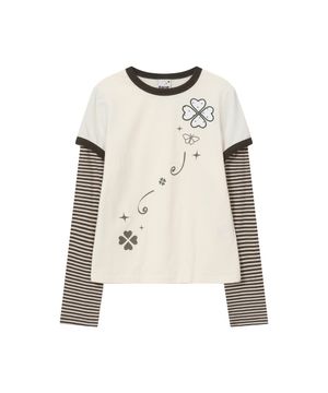 클로버 레이어드 슬림핏 롱슬리브 [아이보리]