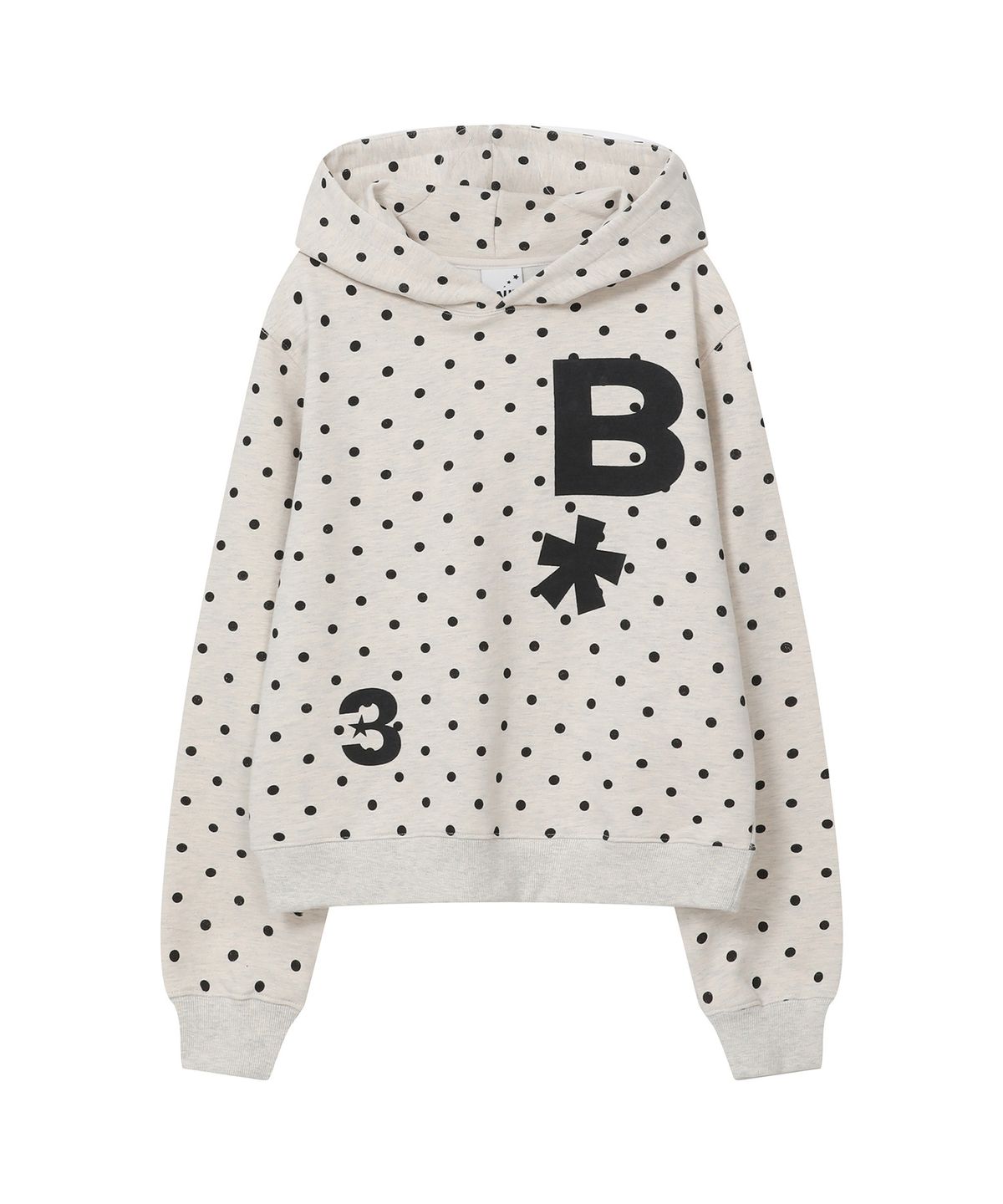 바우프(BAUF) B logo 슬림핏 후드 티셔츠 [도트 오트밀]