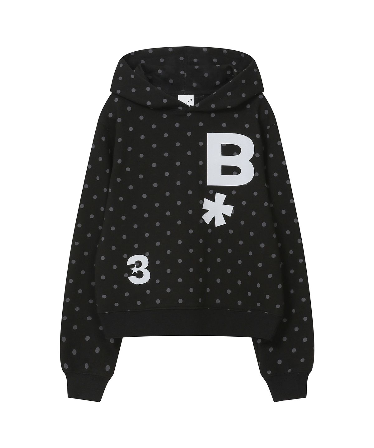 바우프(BAUF) B logo 슬림핏 후드 티셔츠 [도트 블랙]
